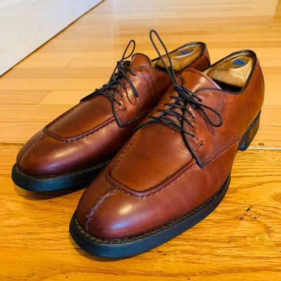 Allen Edmonds Dellwood Mens 9.5 D Brown Oxfords Split Toe Dress Shoes - Picture 2 of 16